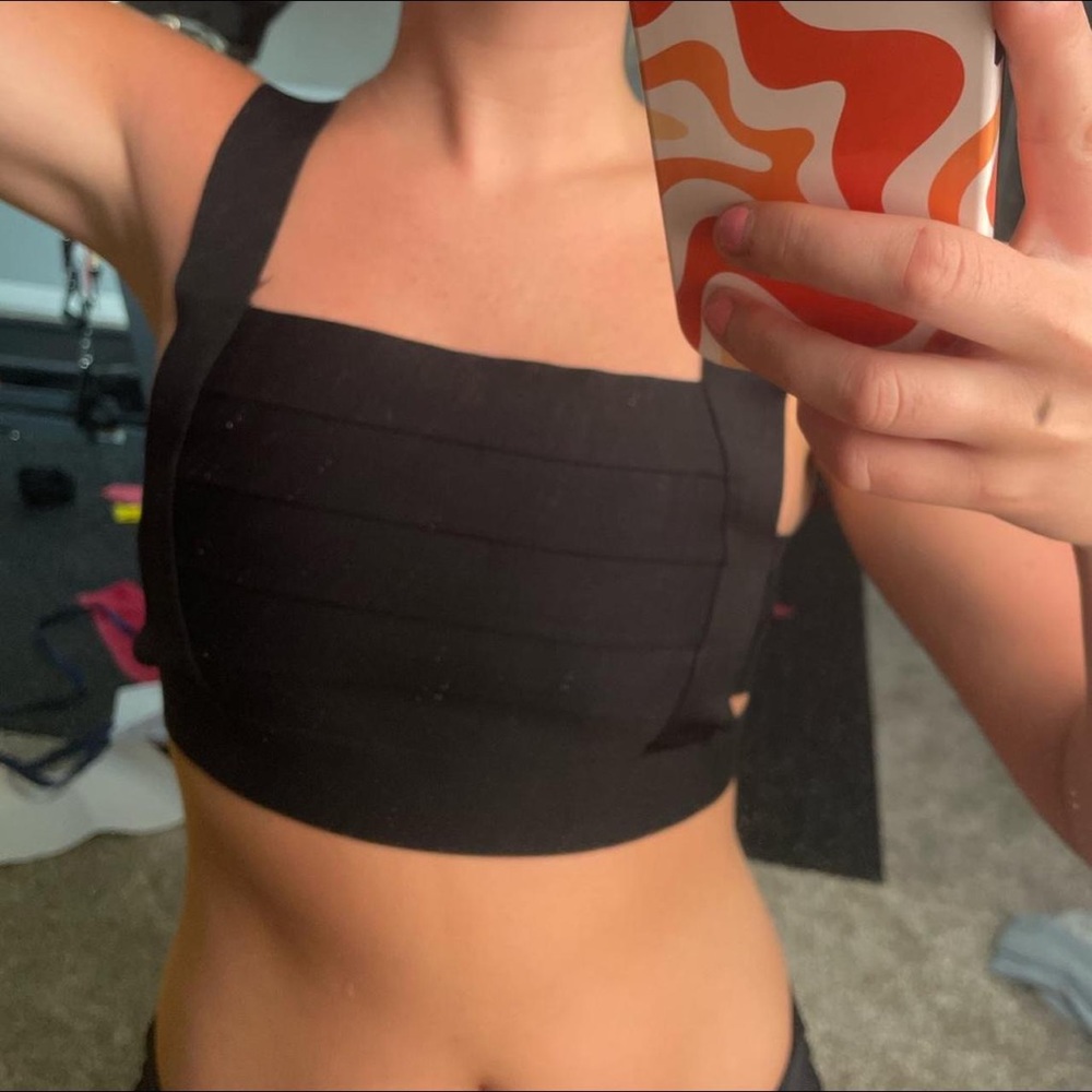 Boxed strappy crop top